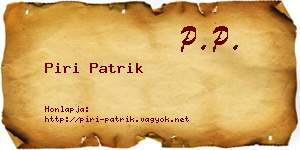 Piri Patrik névjegykártya