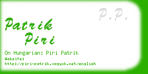 patrik piri business card